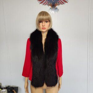#563 Poly blend/fox fur jacket